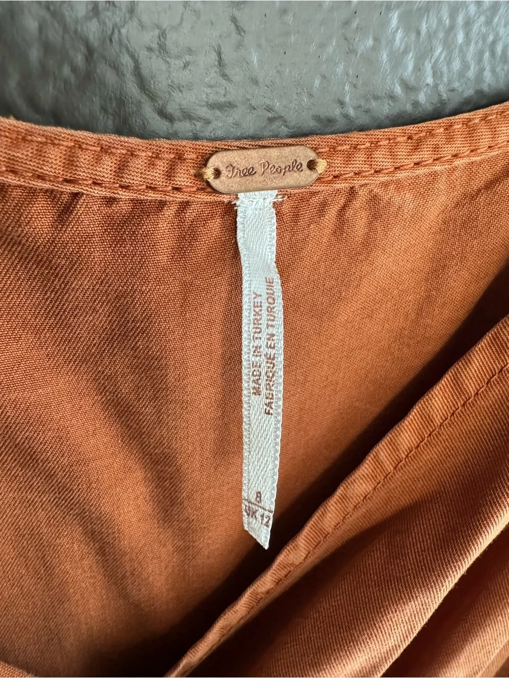 Free People Rust-Orange Strap Spaghetti Jumpsuit